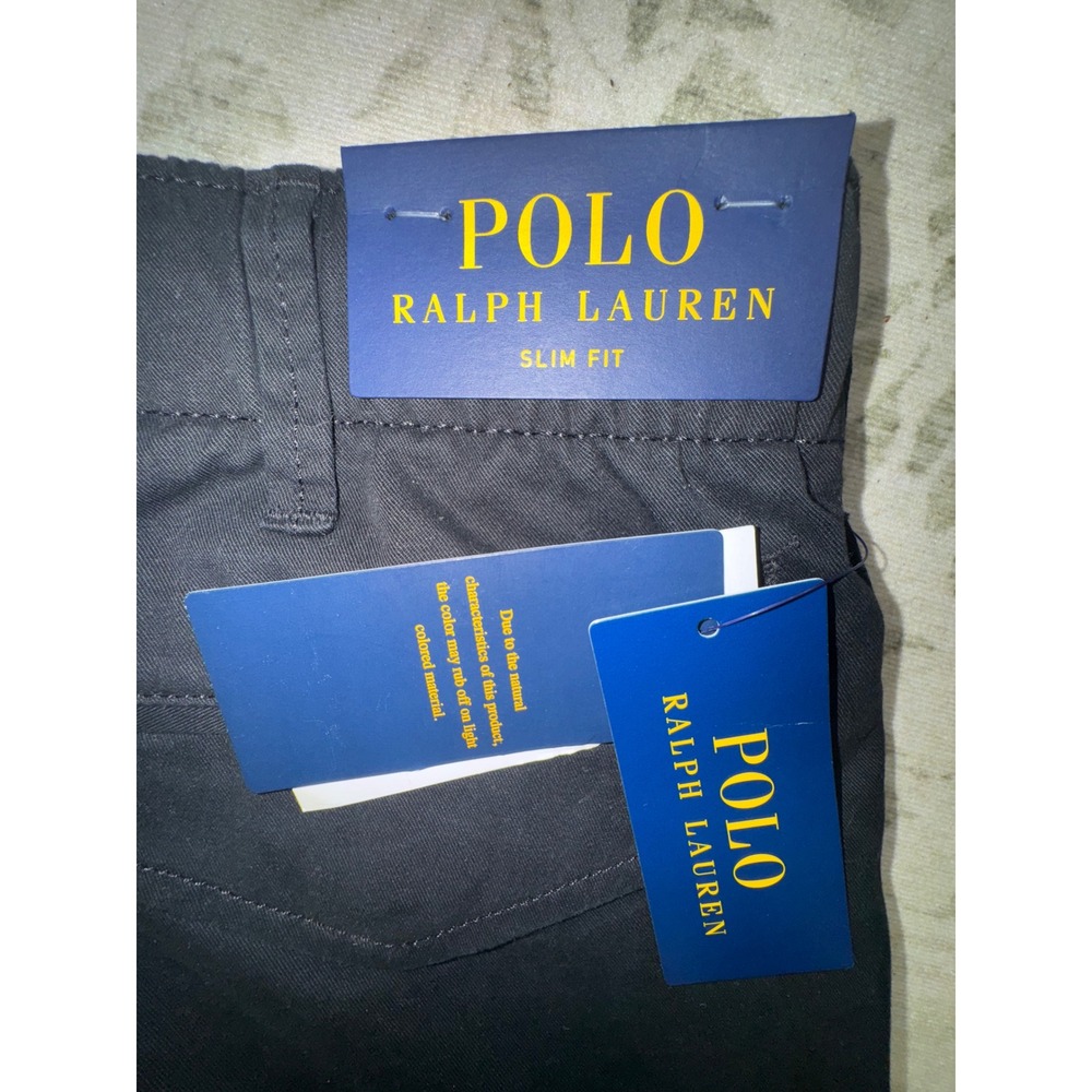Polo Ralph Lauren Cargo Pants Mens Black Slim Fit Drawstring Waist 32/30 NEW - Picture 4 of 7